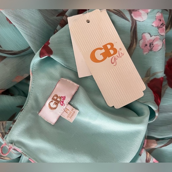 GB Girls Blue and Red Sundress with Bishop Sleeves - Picture 14 of 14